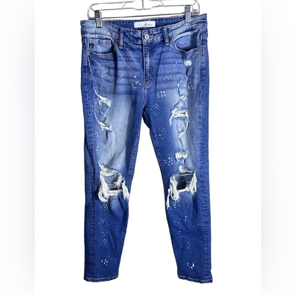 KANCAN DO WHAT YOU DO PAINT SPLATTER MEDIUM WASH JEANS Women's Size 9/28 - Picture 3 of 6